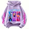 Cartoon Hoodie for Boys and Girls KPop Demon Hunter Rumi Derpy Warm and Thick, Fashionable Casual Top, Printed Sweatshirt