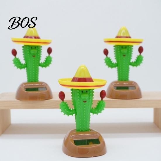 Solarbetriebene Autofigur Kaktus Schwingfigur, Tanzpflanze für Armaturenbrett Schreibtisch Helle Farbe Dekoration Regal, Lustiges Hüpfspielzeug Zuhause Büro Wohnzimmer