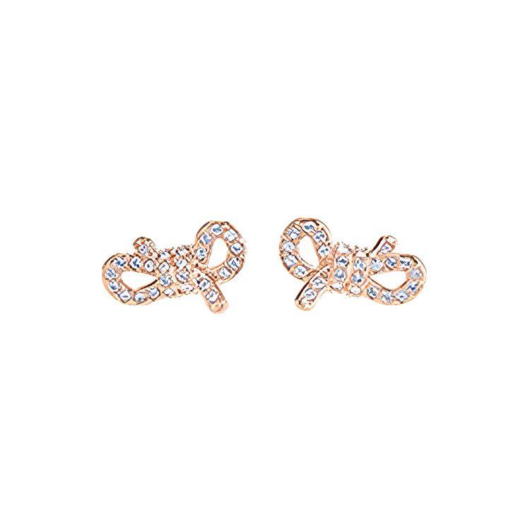 Swarovski Lifelong Bow Crystal Earrings Women earrings Rose-Gold 5501278 Box (Random Color)
