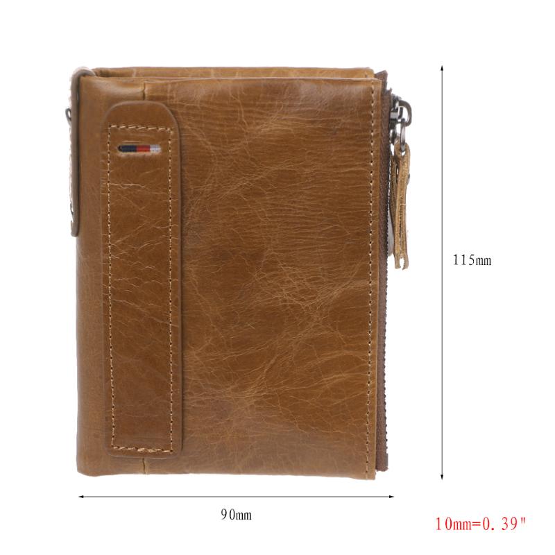 Мужской кошелек из натуральной кожи с двойной молнией — фото 6