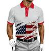 Men's Short Sleeve Polo Shirt Halloween Flag Print Casual Summer Breathable Lightweight Button Collar Top