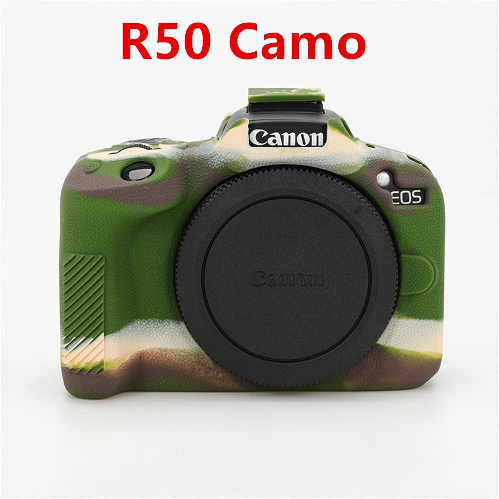 Litchi Pattern Soft Silicone Camera Body Case For Canon EOS 5D3 5D4 R50 R6 R6II R8 Rubber Cover Skin