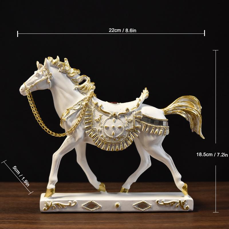 Elegant Resin Horse Ornaments for Luxury Home Decor – Perfect for Living Room and Wine Cabinet.