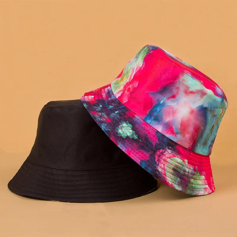 New Street Graffiti  Men's Bucket Hat Double-Sided Hip Hop   Outdoor Women Caps Beach Sun Protect Fishing Unisex Bonnet
