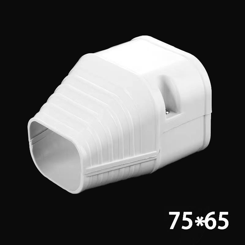 75*65Mm Air Cond Lineset Cover System Pvc White Coupling End Cap Cover Flat Elbow Easy To Install Wall Entry Mouth Air Cond Pipe