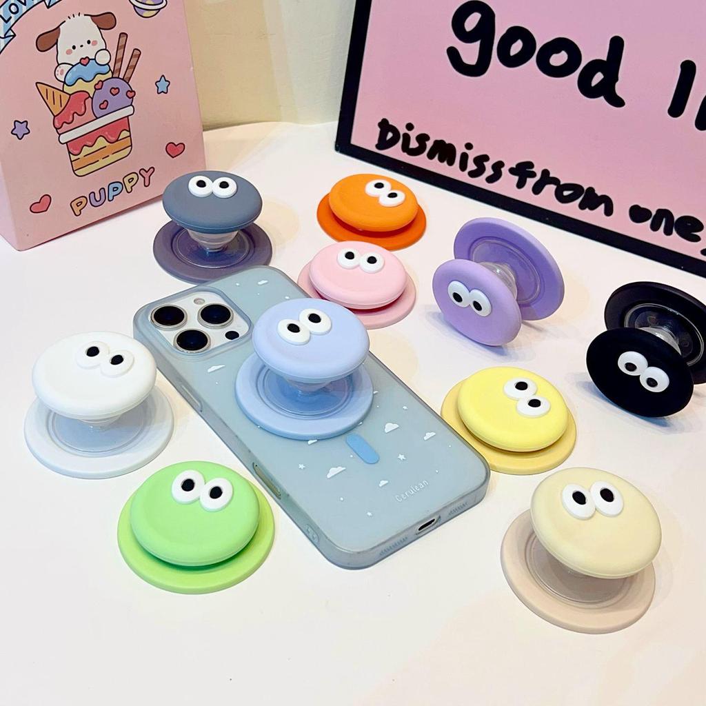 Dopamine Cartoon Eyes MagSafe Silicone Stand with Retractable Airbag