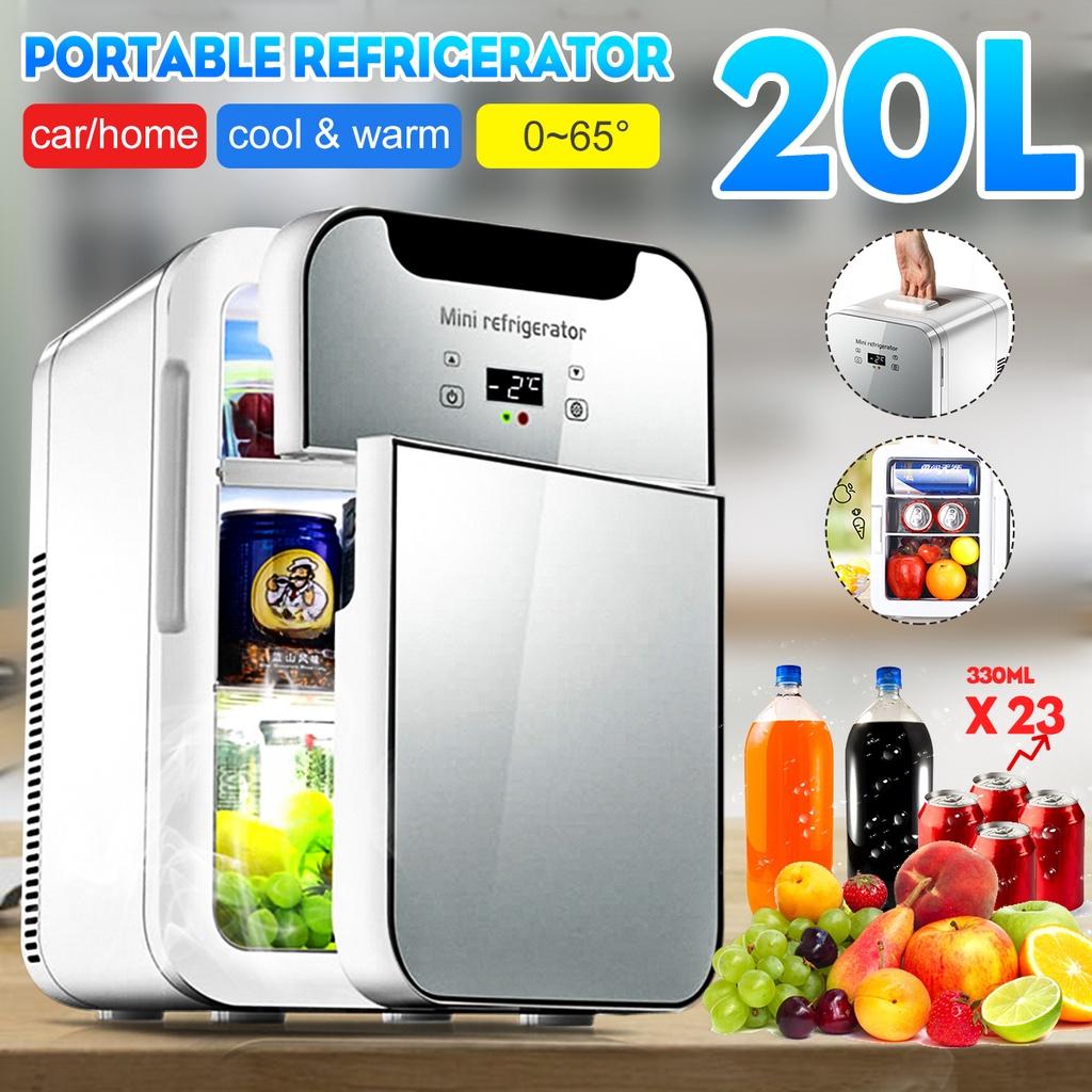 220V Large Capacity Car Refrigerator Freeze Heating Dual Use Fridge Fruit Storage Home/Car  Picnic Refrigeration Heating 20L 12V