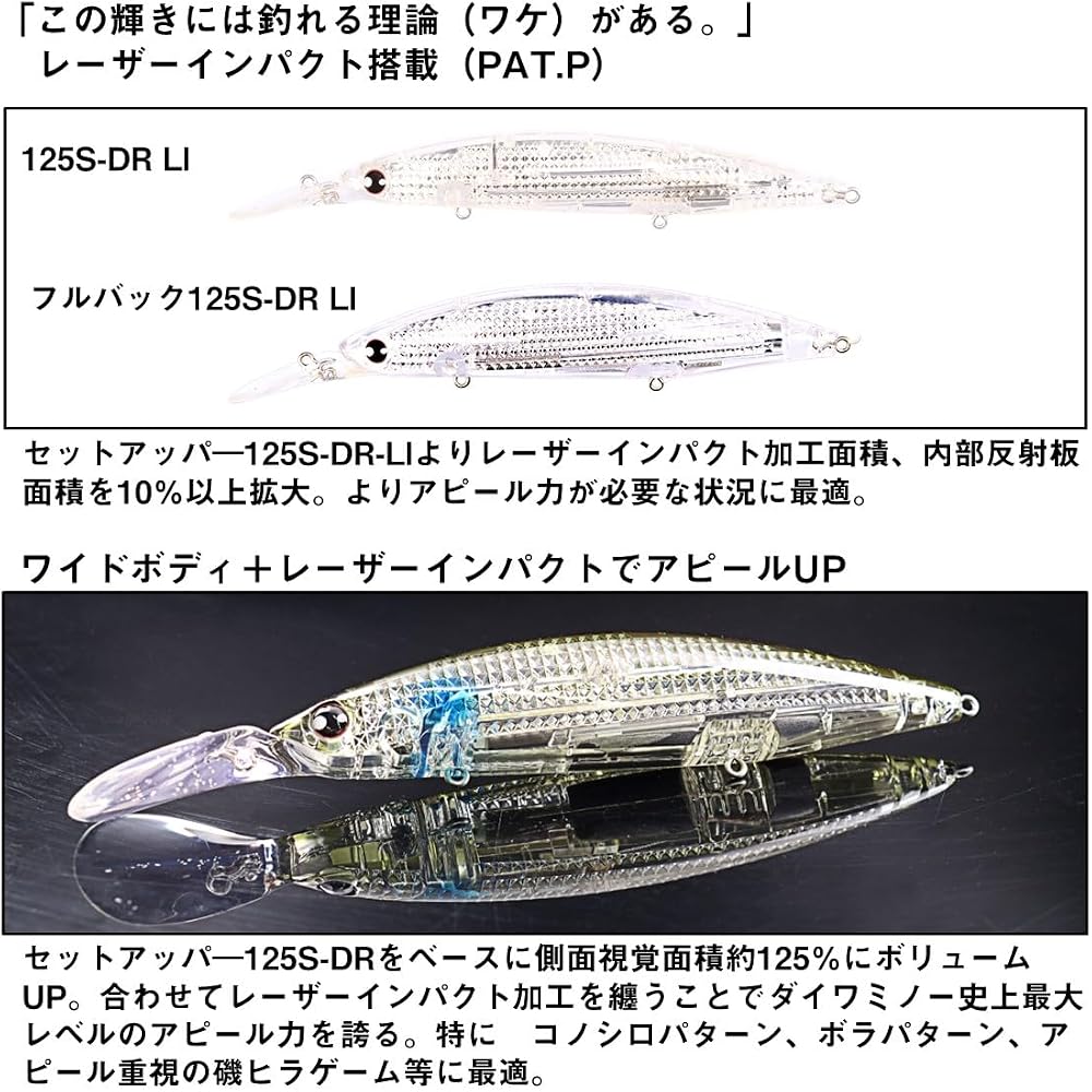Daiwa SLZ Set Upper FB 125SDR-LI LI Chart Back Fishing Lure 125mm