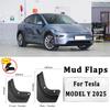 4pcs Car Mud Flap Fender for Tesla MODEL Y 2025 TPE Soft Rubber Automotive Mudguard,Waterproof,Mud Splashing Prevent Accessories
