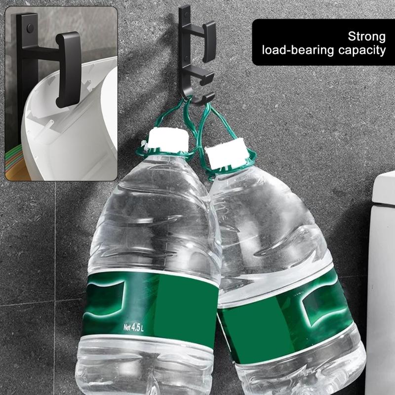 Heavy Duty Washbasin Hook Black Space Aluminum Robes Towel Hook Hanger Bathroom Basin Organizers for Hanging Washbasin