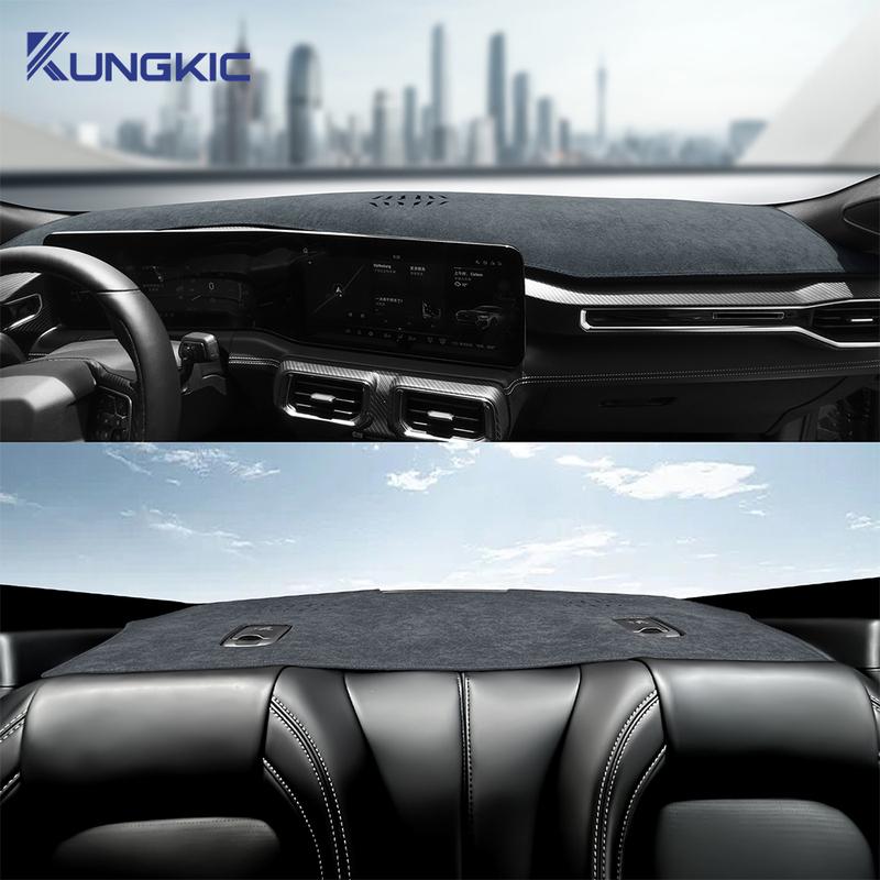 Oberes Flanell-Armaturenbrett-Abdeckpolster Für Ford Mustang 2024 2025 Rücksitz-Sonnenschutz-Schutz Anti-UV-Armaturenbrettmatte Rutschfestes Zubehör