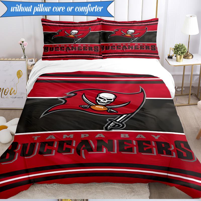 Tampa Bay Buccaneers Helmet 3pcs Bedding,Including 1pc Duvet Cover And 2pcs Pillowcases Perfect for Christmas,Ideal for Bedroom, Dormitory