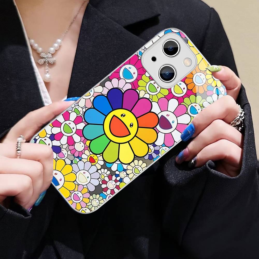 

T-Takashi M-Murakami For IPhone 14 13 12 Mini 11 Pro XS Max X XR 14 Plus Tempered Glass Cover iphone 11