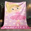 1PC Custom Name Ballerina Dreams Pink Outdooor Flannel Blankets Throw Blanket All-Season Throw Gift Bedspread for Couch, Bed, Camping Holiday Birthda