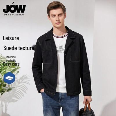 JOW Men's Faux Suede Blazer Jacket