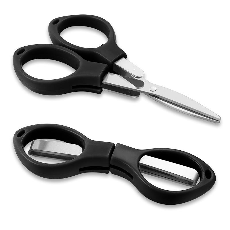 Multi-functional Folding Stainless Steel Scissors for DIY, Sewing, Paper Cutting, and Office Use
