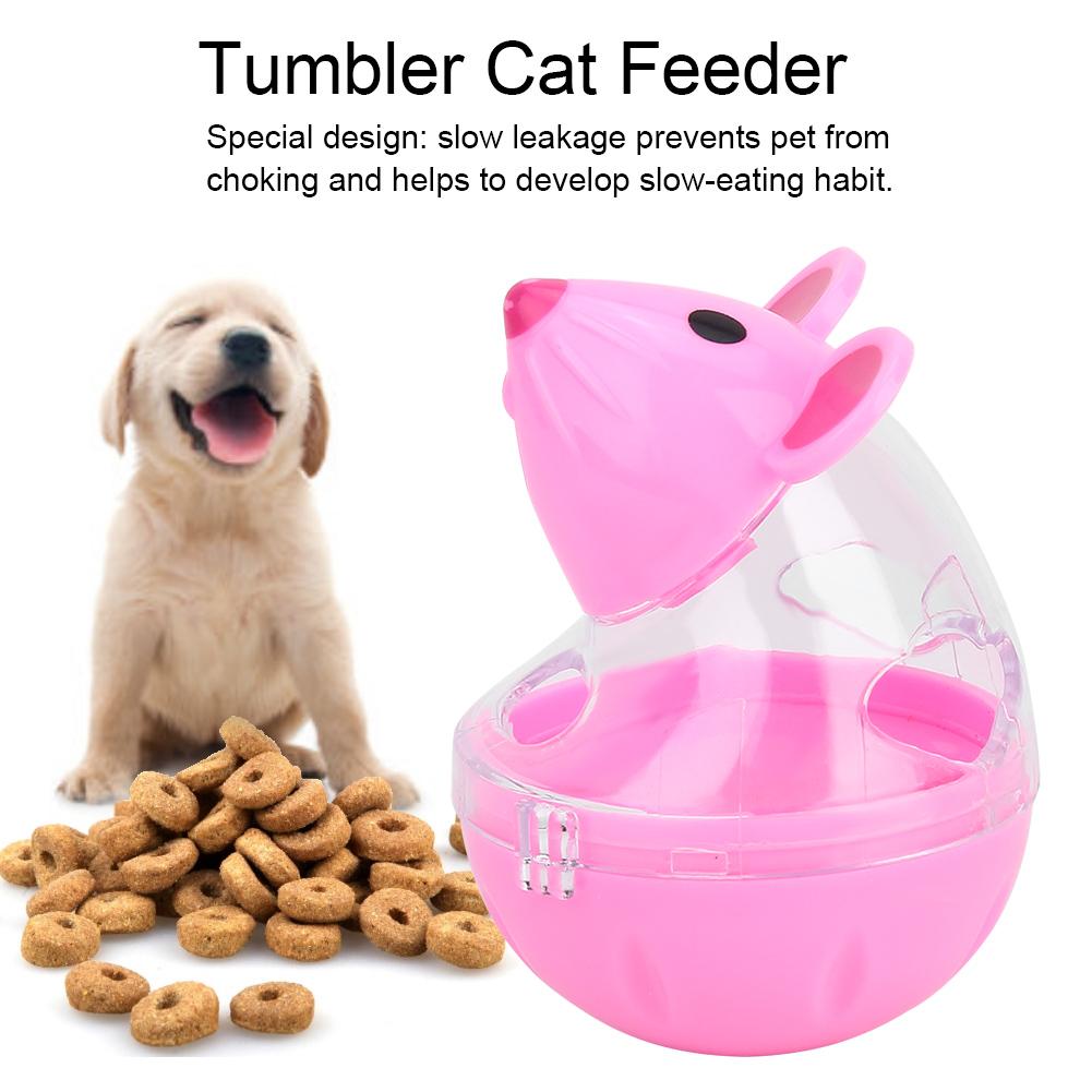 Pet Cat Dog Leakage Feeder Slow Food Dispenser Mice Tumbler Design Ball Toy