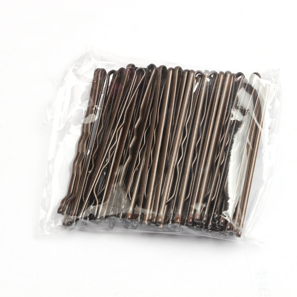 

50 шт./уп. Простые сплавные заколки для волос, Высокая эластичность, Прочные, Волнистые зажимы, Заколки для волос, Головной убор, Аксессуар для волос коричневый