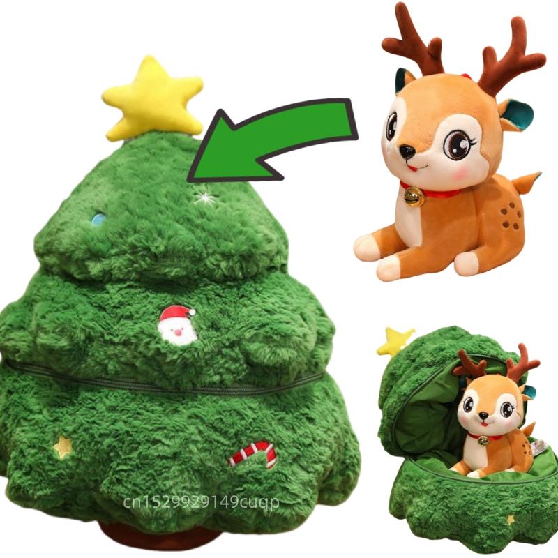 Latest Enjoyable Hot Xmas Series Plush Doll Pillow Elk Santa Tree Combined Plush Toy Home Decor Designed For Boys Plus Girls Xmas Present
