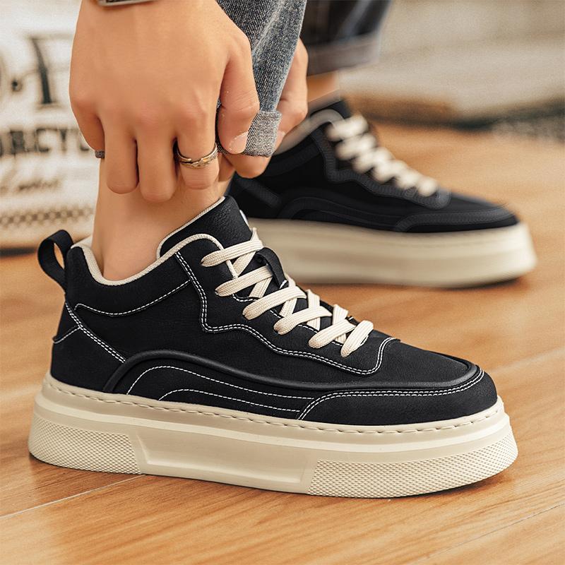 Fashion New Retro Autumn Winter Men's Ankle Shoes Classic Leather Casual Boots Fashion Comfort Mens Desert Boots Warm Lace-Up Male Shoes