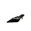 2025 New French Rhinestone One-word Belt Wear Thick Heel Half Slippers Women's Skirt Sexy Mixed with Muller Shoes