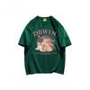 Women's Oversized Gray Casual T-Shirt - Short-Sleeve Retro Hong Kong Style for Summer