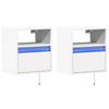 Table de chevet murale - Maison Exclusive - 2 pcs - Lumières LED RVB - Bois d'ingénierie - Blanc