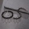 Punk Rock Chuky Chain Bracelets for Men Teens Boys, Stainless Steel Rectangle Links Chain Wristband New Jewelry