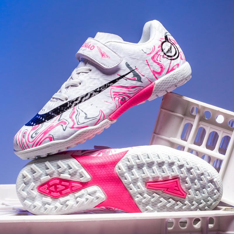 Velcro Kids Football Shoes Boys Broken Nails Girls Student Training Shoes Teen Sneakers 28