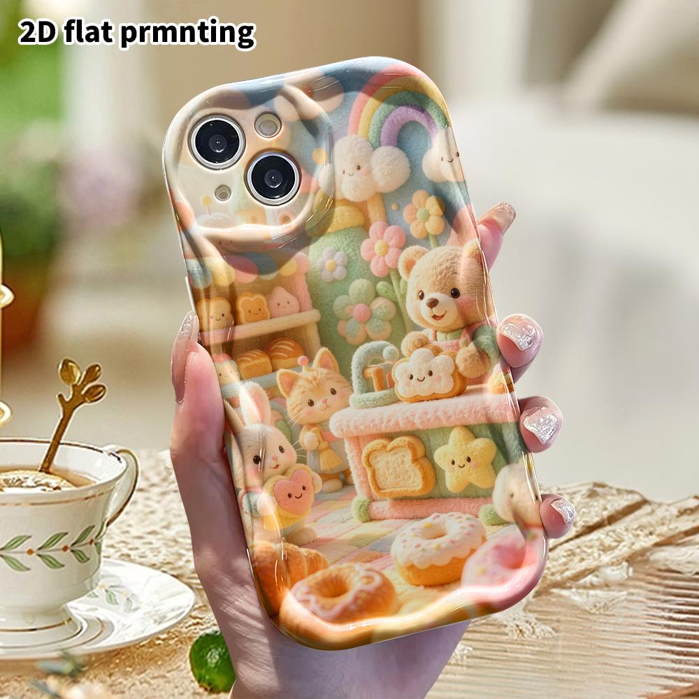 Phone Case: 2D flat, fits iPhone 18, 17, 16, 15, 14, 13, 12Pro protective case, Animal Bakery, perfect Christmas and Halloween holiday gift