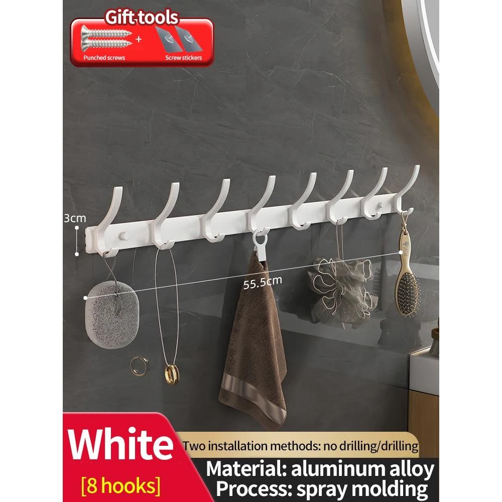 No Drill Door Behind Hook Storage Wall Hanging Clothes Hanger Coat Hook Punch-Free Hanger Bedroom Organizer Storage Kitchen