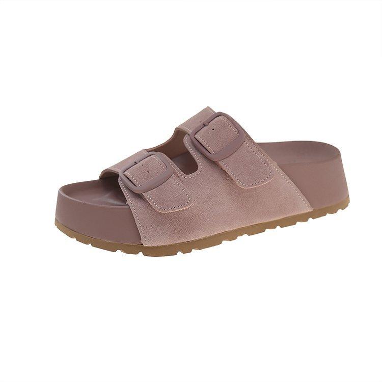 French Beautiful Boken Thick-bottomed Cool Slippers Women's Summer Wear Advanced Sense 2025 New Go Out with Skirt Slippers
