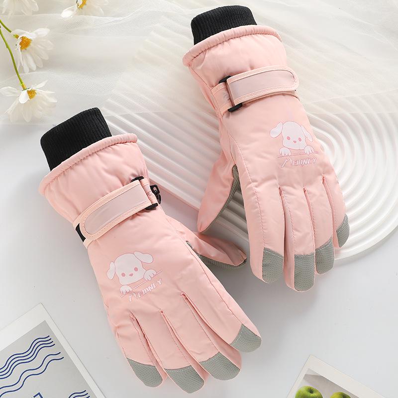 Women's Thick Fleece-Lined Touchscreen Ski Gloves - Non-Slip, Waterproof, Warm for Winter & Outdoor Use