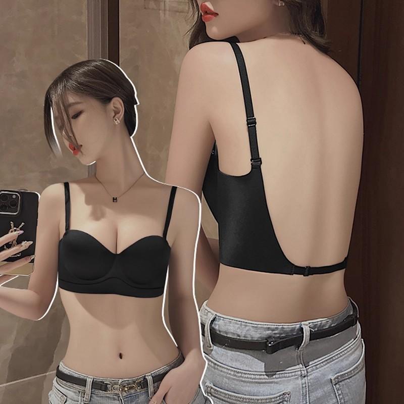 Female Summer Thin Model Without Trace Beauty Back Sexy Gather Small Bosom Prevent Drooping Collect Assistant Milk Half Cup Underwear