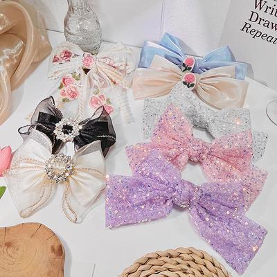 Spitzenrosen-Haarklammer, Frischer und Süßer Stil Diamant-Haarschmuck, Niedliches Pailletten-Kopfschmuck.