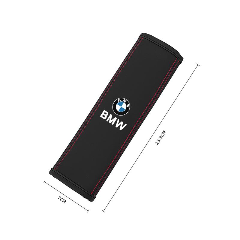 BERV3 2Pcs Car Leather Seat Belt Covers Car Interior Accessories Sticker For BMW X1 X2 X3 X5 X4 X6 X7 iX3 F20 F10 F07 E70 E46 E90 E92