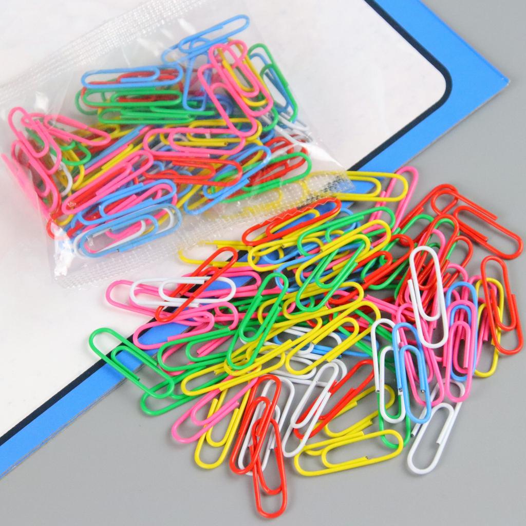 70pcs Colorful Paper Clips With Storage Box - Business Gift Stationery Supplies Metal  Learning Office Materials Invoice Clip