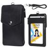 Multi-card Slot Student ID Credit Card Badge Cover PU Leather Work Card Holder Coin Zipper Bag Card Sleeve Wallet with Lanyard