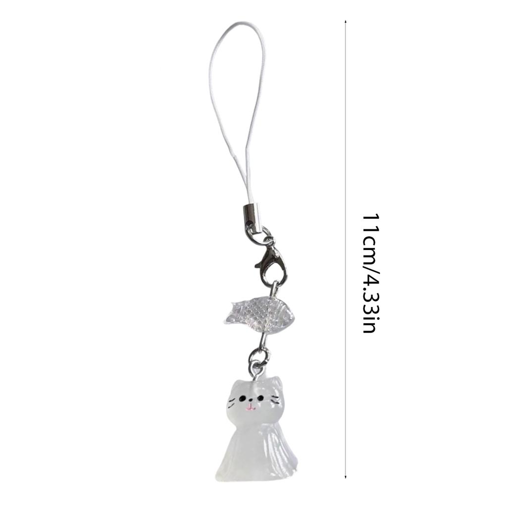 Practical Cat and Fish Phone Strap Cuteness Phone Lanyard Fashionable Bag Charm Suitable for Bags USBs and Phone