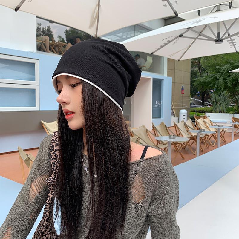 New Men's and Women's Autumn and Winter Pile Hats Korean Style Japanese Style Cotton Cold Hat Confinement Headband Pullover Hat