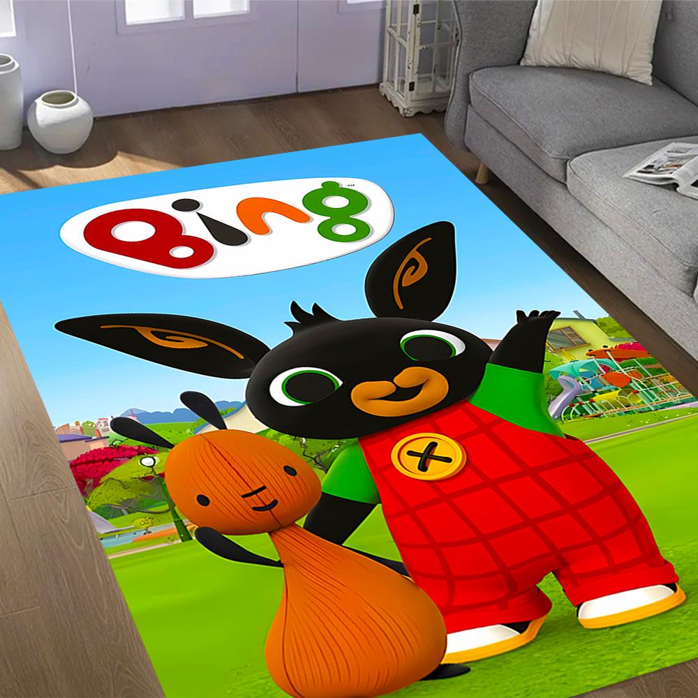 Bing's Colorful Adventure Themed Anti-Slip Rugs - Polyester Home Decor, Suitable for Bedrooms, Living Rooms, Doorways, Studios, and Decorations