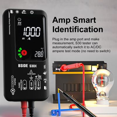 BSIDE Digitalmultimeter Infrarot-Thermometer LCD-Farbdisplay Handmultimeter 9999 True RMS