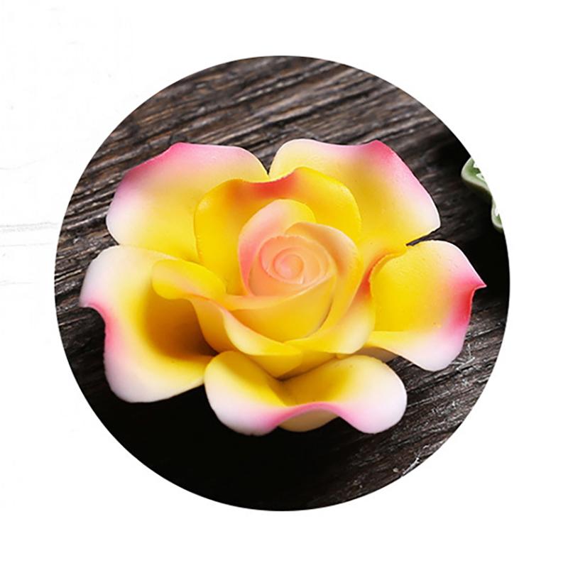 Ceramic Imitation Floral Thread Incense Tray Home Tea Room Aroma Diffuser Lotus Leaf Base Buddha Hall Incense Burner
