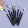 New 8 eye eyeshadow makeup brush set, wooden handle large medium small eyeshadow brush imitation wool makeup brush