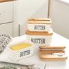European-Style Ceramic Butter Dish with Lid - Cheese Storage Box for Fresh-Keeping In Kitchen