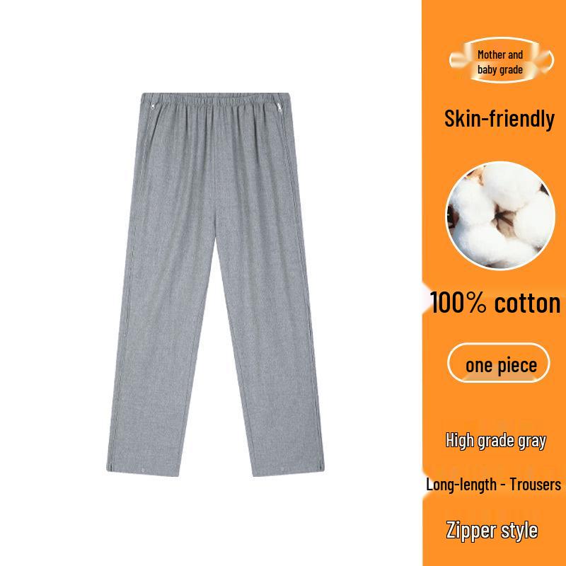 

Full Cotton Post-Op Recovery Gown with Open Sleeves and Leg Openings for Easy Dressing - Ideal for Paralyzed Patients L