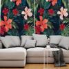 Flower Pattern Plant Dark Jungle Palm Bright  Window Curtains Scenic Curtains for Living Room Decorative Items Living Room