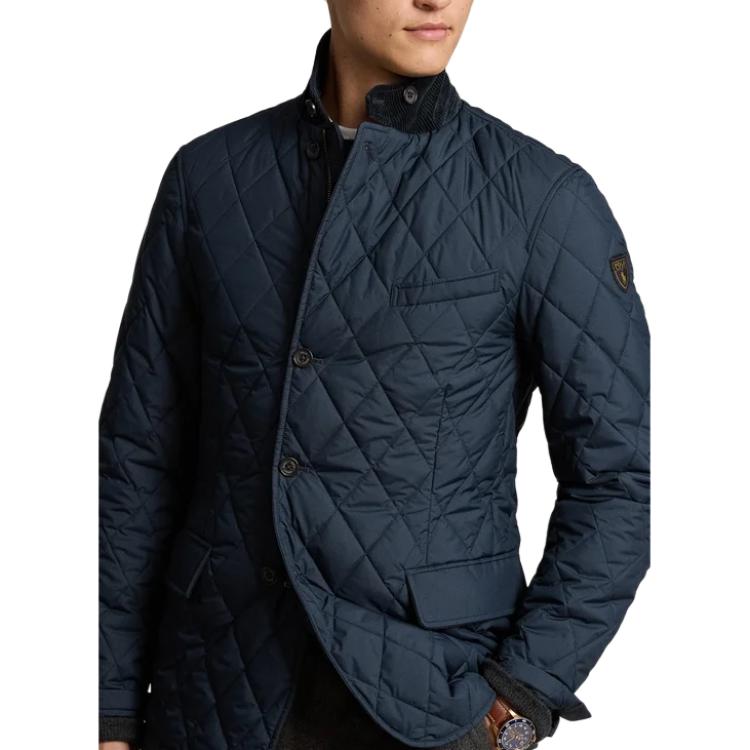 Polo Ralph Lauren Solid Color Long Sleeve Quilted Zip Collar Jacket Men Jackets Blue 710938508-001