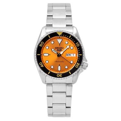 Reloj deportivo SKX Style Midi con esfera naranja, automático, SRPK35K1, 100 m, para hombre.