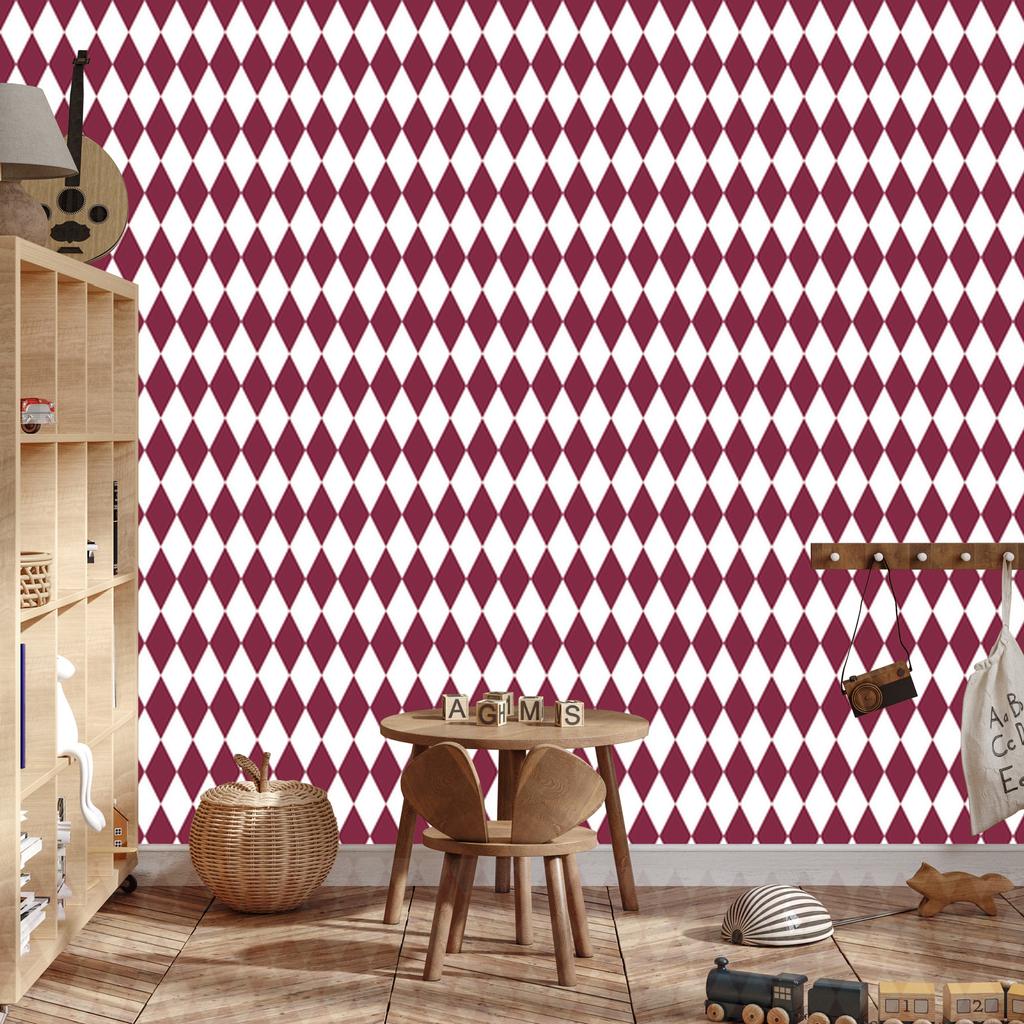 Harlequin Diamonds Wallpaper Pink and Light Gray for Living Room and Bedroom 50x1000
